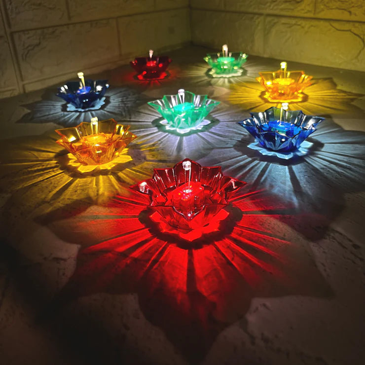 Reflection LED Diyas with Water Sensor | Pack of 8